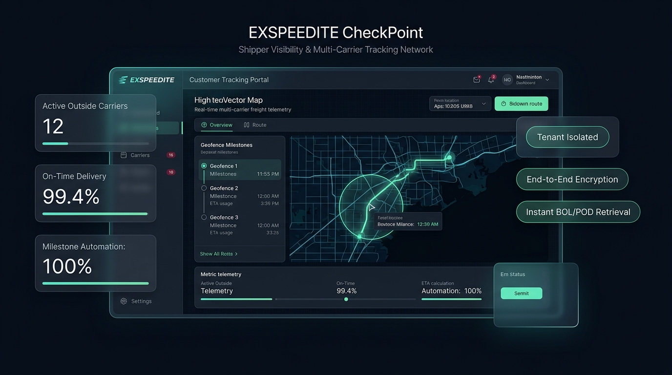 CheckPoint Customer and Shipper Visibility Tracking Portal